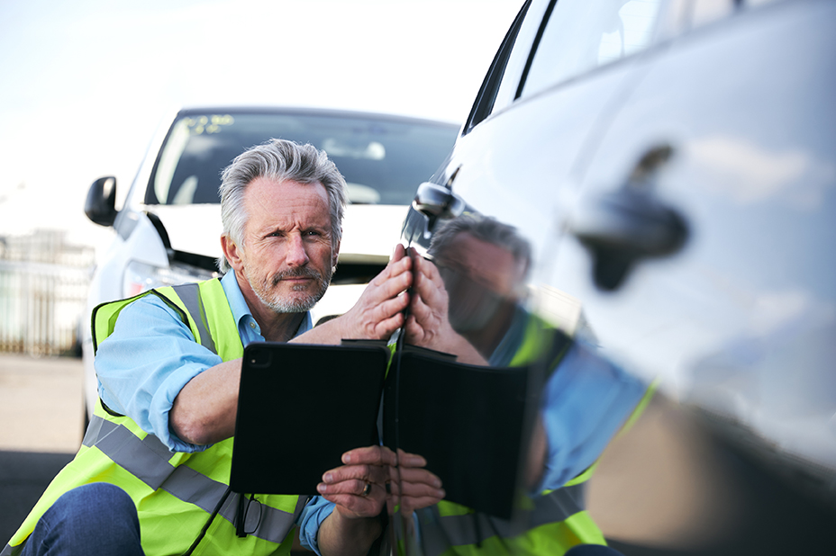 agent inspecting car
